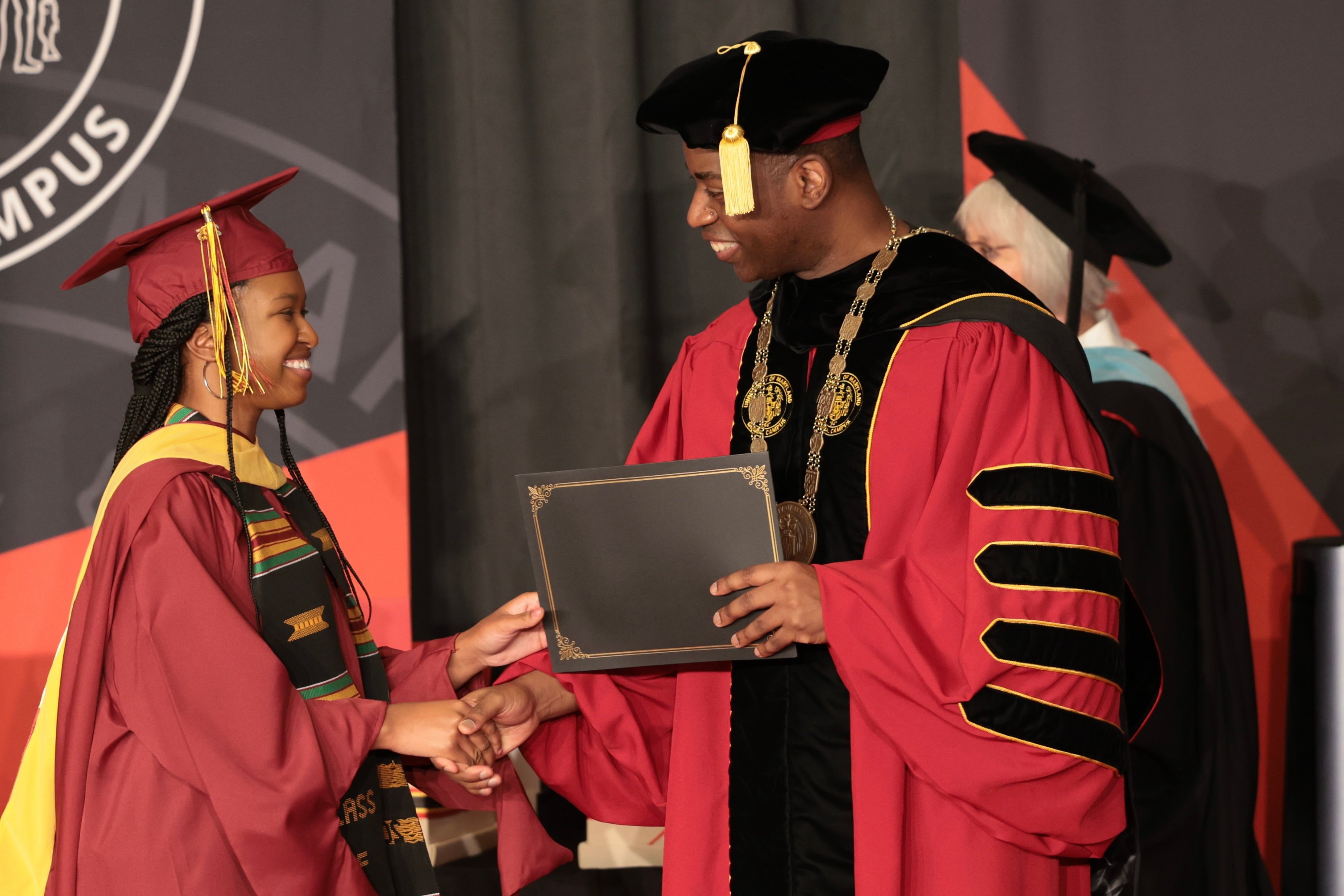 ShaTina receiving MSW degree